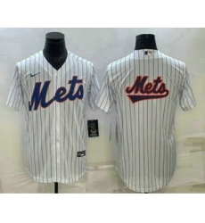 Men's New York Mets Big Logo White Cool Base Stitched Baseball Jerseys