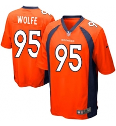 Men's Nike Denver Broncos #95 Derek Wolfe Game Orange Team Color NFL Jersey