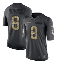 Youth Nike Denver Broncos #8 Brandon McManus Limited Black 2016 Salute to Service NFL Jersey