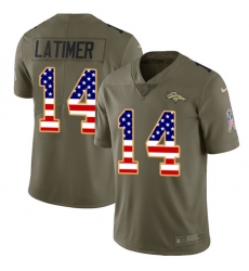 Men's Nike Denver Broncos #14 Cody Latimer Limited Olive/USA Flag 2017 Salute to Service NFL Jersey