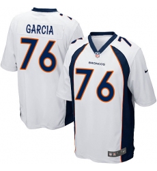 Men's Nike Denver Broncos #76 Max Garcia Game White NFL Jersey