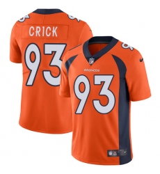 Men's Nike Denver Broncos #93 Jared Crick Orange Team Color Vapor Untouchable Limited Player NFL Jersey
