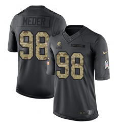 Youth Nike Cleveland Browns #98 Jamie Meder Limited Black 2016 Salute to Service NFL Jersey