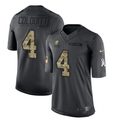 Men's Nike Cleveland Browns #4 Britton Colquitt Limited Black 2016 Salute to Service NFL Jersey