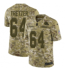 Men's Nike Cleveland Browns #64 JC Tretter Limited Camo 2018 Salute to Service NFL Jersey
