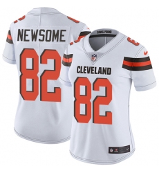 Women's Nike Cleveland Browns #82 Ozzie Newsome White Vapor Untouchable Limited Player NFL Jersey