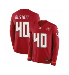 Men's Nike Tampa Bay Buccaneers #40 Mike Alstott Limited Red Therma Long Sleeve NFL Jersey