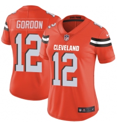 Women's Nike Cleveland Browns #12 Josh Gordon Orange Alternate Vapor Untouchable Limited Player NFL Jersey
