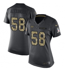 Women's Nike Tampa Bay Buccaneers #58 Kwon Alexander Limited Black 2016 Salute to Service NFL Jersey