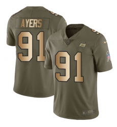 Men's Nike Tampa Bay Buccaneers #91 Robert Ayers Limited Olive/Gold 2017 Salute to Service NFL Jersey