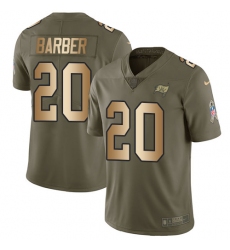 Men's Nike Tampa Bay Buccaneers #20 Ronde Barber Limited Olive/Gold 2017 Salute to Service NFL Jersey