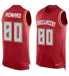 Men's Nike Tampa Bay Buccaneers #80 O. J. Howard Limited Red Player Name & Number Tank Top NFL Jersey