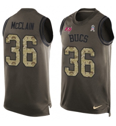 Men's Nike Tampa Bay Buccaneers #36 Robert McClain Limited Green Salute to Service Tank Top NFL Jersey