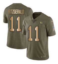 Youth Nike Arizona Cardinals #11 Larry Fitzgerald Limited Olive/Gold 2017 Salute to Service NFL Jersey