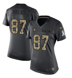 Women's Nike Arizona Cardinals #87 Troy Niklas Limited Black 2016 Salute to Service NFL Jersey