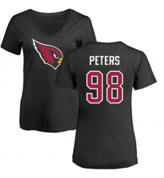 NFL Women's Nike Arizona Cardinals #98 Corey Peters Black Name & Number Logo T-Shirt