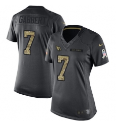 Women's Nike Arizona Cardinals #7 Blaine Gabbert Limited Black 2016 Salute to Service NFL Jersey