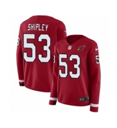 Women's Nike Arizona Cardinals #53 A.Q. Shipley Limited Red Therma Long Sleeve NFL Jersey