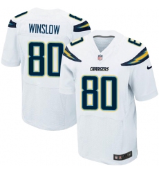 Men's Nike Los Angeles Chargers #80 Kellen Winslow Elite White NFL Jersey
