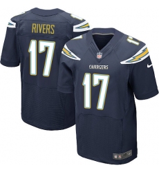 Men's Nike Los Angeles Chargers #17 Philip Rivers Elite Navy Blue Team Color NFL Jersey