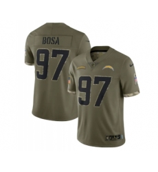 Men's Los Angeles Chargers #97 Joey Bosa 2022 Olive Salute To Service Limited Stitched Jersey