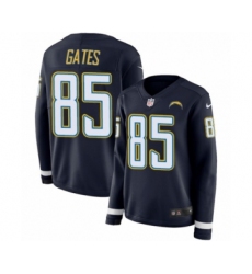 Women's Nike Los Angeles Chargers #85 Antonio Gates Limited Navy Blue Therma Long Sleeve NFL Jersey