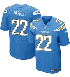 Men's Nike Los Angeles Chargers #22 Jason Verrett Elite Electric Blue Alternate NFL Jersey