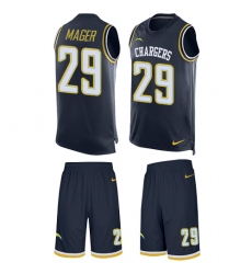 Men's Nike Los Angeles Chargers #29 Craig Mager Limited Navy Blue Tank Top Suit NFL Jersey