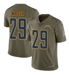 Men's Nike Los Angeles Chargers #29 Craig Mager Limited Olive 2017 Salute to Service NFL Jersey