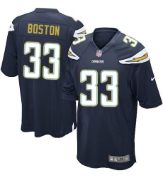 Men's Nike Los Angeles Chargers #33 Tre Boston Game Navy Blue Team Color NFL Jersey