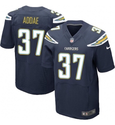 Men's Nike Los Angeles Chargers #37 Jahleel Addae Elite Navy Blue Team Color NFL Jersey