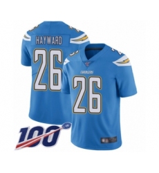 Men's Los Angeles Chargers #26 Casey Hayward Electric Blue Alternate Vapor Untouchable Limited Player 100th Season Football Jersey