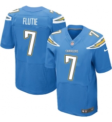 Men's Nike Los Angeles Chargers #7 Doug Flutie Elite Electric Blue Alternate NFL Jersey