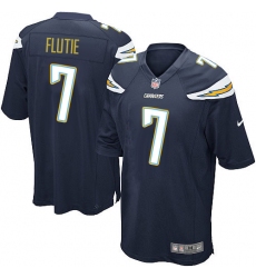 Men's Nike Los Angeles Chargers #7 Doug Flutie Game Navy Blue Team Color NFL Jersey