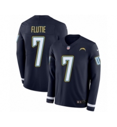 Youth Nike Los Angeles Chargers #7 Doug Flutie Limited Navy Blue Therma Long Sleeve NFL Jersey