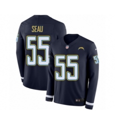Men's Nike Los Angeles Chargers #55 Junior Seau Limited Navy Blue Therma Long Sleeve NFL Jersey