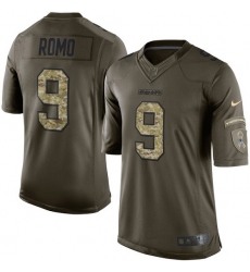 Youth Nike Dallas Cowboys #9 Tony Romo Elite Green Salute to Service NFL Jersey