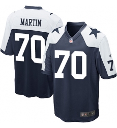 Men's Nike Dallas Cowboys #70 Zack Martin Game Navy Blue Throwback Alternate NFL Jersey
