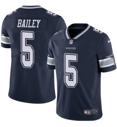 Youth Nike Dallas Cowboys #5 Dan Bailey Navy Blue Team Color Vapor Untouchable Limited Player NFL Jersey