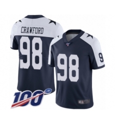 Men's Dallas Cowboys #98 Tyrone Crawford Navy Blue Throwback Alternate Vapor Untouchable Limited Player 100th Season Football Jersey