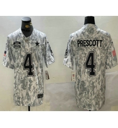 Men's Dallas Cowboys #4 Dak Prescott Arctic Camo 2024 FUSE Salute to Service Limited Stitched Jersey