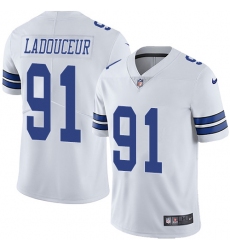 Men's Nike Dallas Cowboys #91 L. P. Ladouceur White Vapor Untouchable Limited Player NFL Jersey