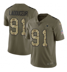 Youth Nike Dallas Cowboys #91 L. P. Ladouceur Limited Olive/Camo 2017 Salute to Service NFL Jersey