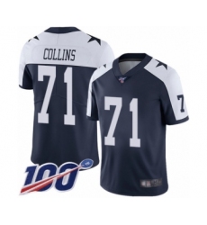 Men's Dallas Cowboys #71 La'el Collins Navy Blue Throwback Alternate Vapor Untouchable Limited Player 100th Season Football Jersey