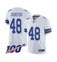 Men's Dallas Cowboys #48 Daryl Johnston White Vapor Untouchable Limited Player 100th Season Football Jersey