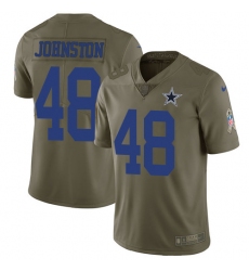 Youth Nike Dallas Cowboys #48 Daryl Johnston Limited Olive 2017 Salute to Service NFL Jersey