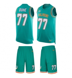 Men's Nike Miami Dolphins #77 Adam Joseph Duhe Limited Aqua Green Tank Top Suit NFL Jersey