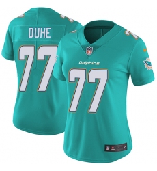 Women's Nike Miami Dolphins #77 Adam Joseph Duhe Elite Aqua Green Team Color NFL Jersey
