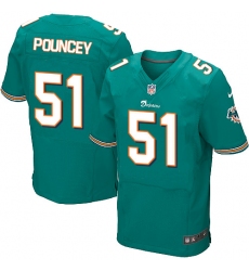 Men's Nike Miami Dolphins #51 Mike Pouncey Elite Aqua Green Team Color NFL Jersey