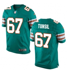 Men's Nike Miami Dolphins #67 Laremy Tunsil Elite Aqua Green Alternate NFL Jersey